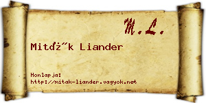 Miták Liander névjegykártya